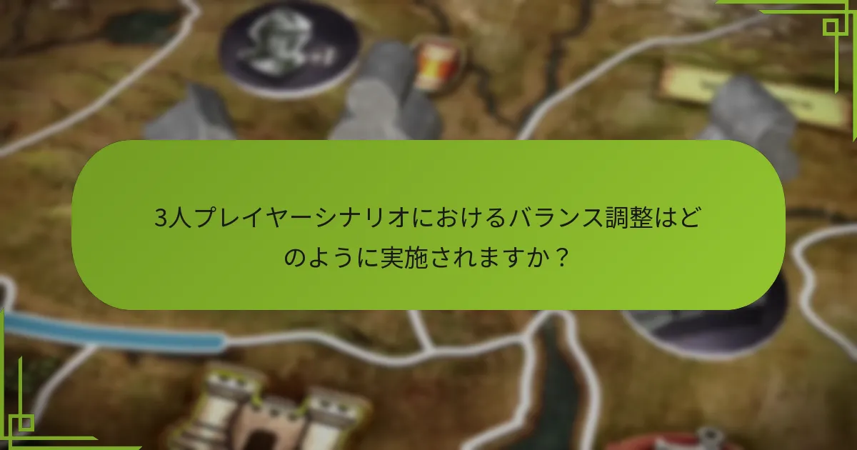 3人プレイヤーシナリオにおけるバランス調整はどのように実施されますか？